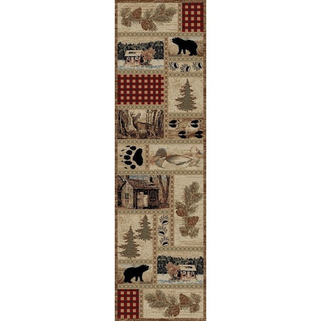 Sleep Ez 2 ft. 3 in. x 7 ft. 7 in. American Destination Getaway Trail Area Rug, Multi Color SL2142950